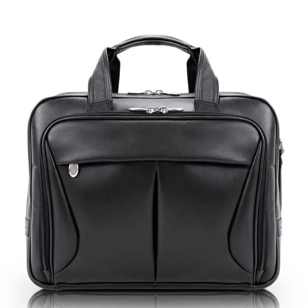 McKLEIN Pearson Leather 17 in.Exp Double compartment Laptop Briefcase bag $480